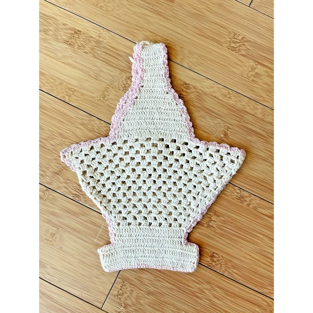 Vintage Basket Crocheted Hot Pad Potholders Doilies Retro Farmhouse Shabby‎